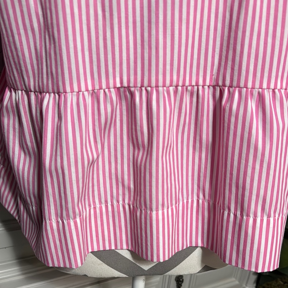 Velvet Heart Pink & White Striped Bow Blouse Size Large - Picture 8 of 13